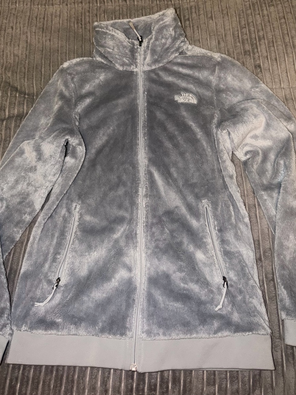 The North Face Women's Light Gray Plush Full-Zip Jacket